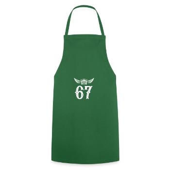 67 Number crown - Cooking Apron - green - Front - AI Model Male 185 dark (185cm)