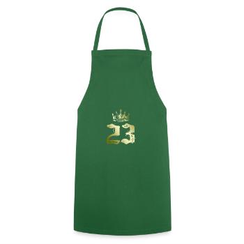 23 Couronne numérique - Tablier de cuisine - vert foncé - Devant - AI Model Male 185 dark (185cm)
