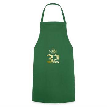 32 Number crown - Cooking Apron - green - Front - AI Model Male 185 dark (185cm)