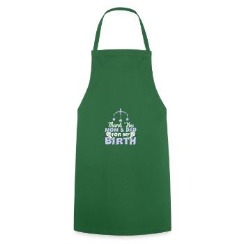 merci maman papa bébé - Tablier de cuisine - vert foncé - Devant - AI Model Male 185 dark (185cm)