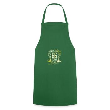 66 Zahl Wappen - Kochschürze - Grün - Vorne - AI Model Male 185 dark (185cm)