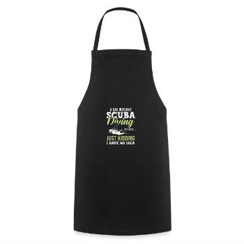 Plongée sous-marine - Tablier de cuisine - noir - Devant - AI Model Male 185 dark (185cm)