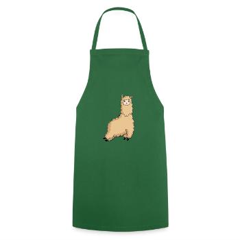 Süßer springender Alpaka springendes Lama fliegend - Kochschürze - Grün - Vorne - AI Model Male 185 dark (185cm)
