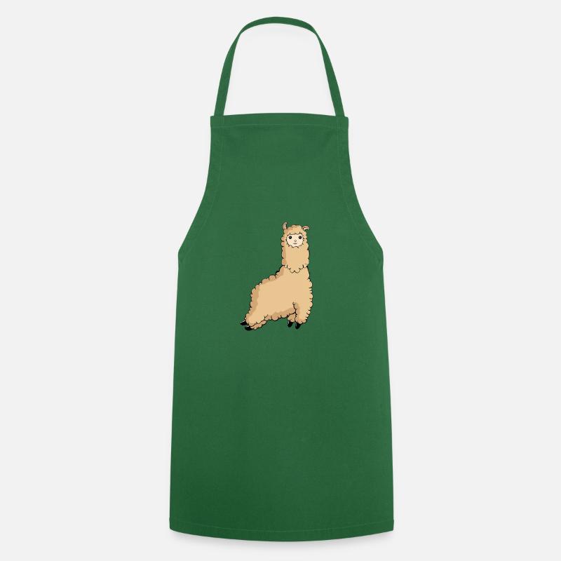 Doux alpin sautant voler lama sautant - Tablier de cuisine - vert foncé