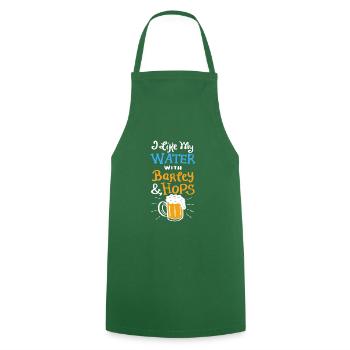 Ich mag mein Wasser mit Gerste & Hopfen-Geschenk - Kochschürze - Grün - Vorne - AI Model Male 185 dark (185cm)
