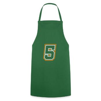 5 Number symbol - Cooking Apron - green - Front - AI Model Male 185 dark (185cm)