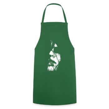 Abstract art woman face black and white - Cooking Apron - green - Front - AI Model Male 185 dark (185cm)