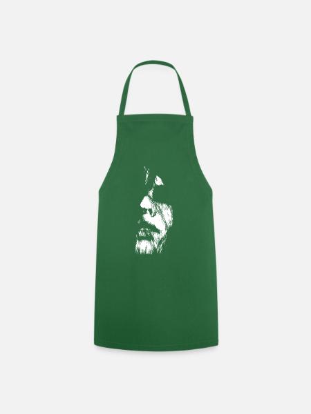 Abstract art woman face black and white - Cooking Apron - green