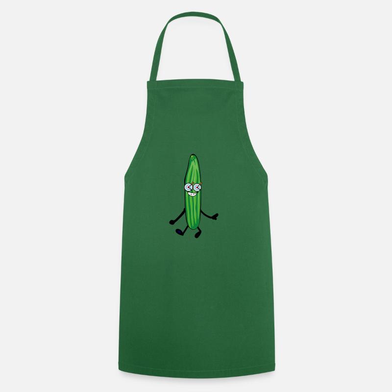 Concombre, fléchettes, fléchettes, dartcucumber - Tablier de cuisine - vert foncé