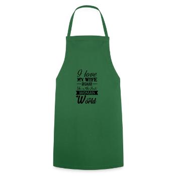 Love Shirt · I love my wife · Gift - Cooking Apron - green - Front - AI Model Male 185 dark (185cm)