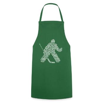 Goalie Lingo - Grunge Text Version (white print) - Cooking Apron - green - Front - AI Model Male 185 dark (185cm)
