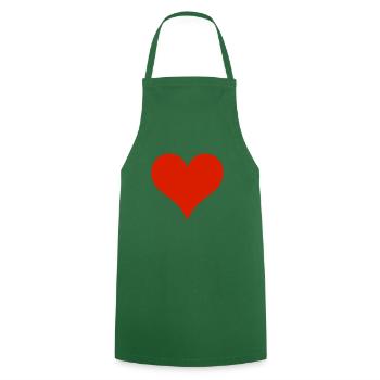 Heart Red - Cooking Apron - green - Front - AI Model Male 185 dark (185cm)