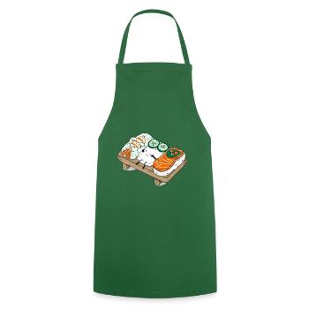 Sushi Japanese Kawaii Anime Drawing Gift - Cooking Apron - green - Front - AI Model Male 185 dark (185cm)