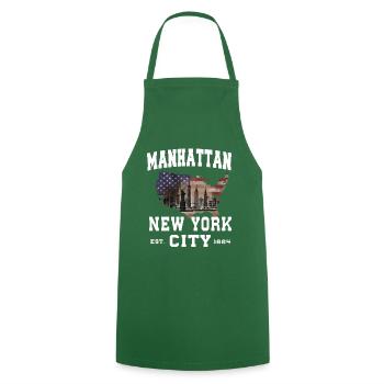 New York City - Tablier de cuisine - vert foncé - Devant - AI Model Male 185 dark (185cm)