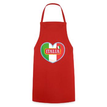 italia - Tablier de cuisine - rouge - Devant - AI Model Male 185 dark (185cm)