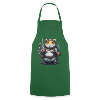 Hamster - Ninja Krieger: Blumige Kämpfer - Kochschürze - Grün - Vorne - AI Model Male 185 dark (185cm)