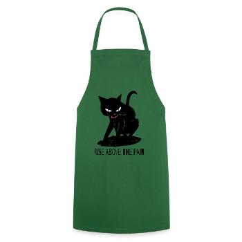 Au-delà de la douleur – Chat - Tablier de cuisine - vert foncé - Devant - AI Model Male 185 dark (185cm)