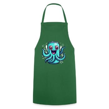 Funny Tangy Octopus Soda Can - Cooking Apron - green - Front - AI Model Male 185 dark (185cm)