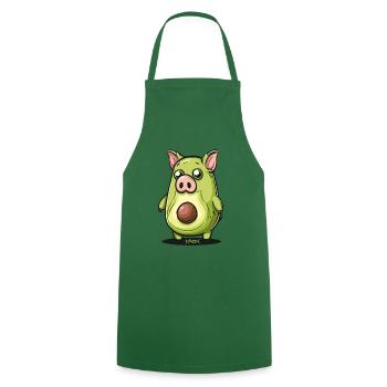 Cartoon of a funny cute avocado pig - Cooking Apron - green - Front - AI Model Male 185 dark (185cm)