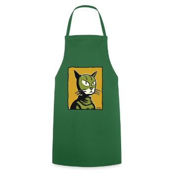 Un chat unique pour vous - Tablier de cuisine - vert foncé - Devant - AI Model Male 185 dark (185cm)