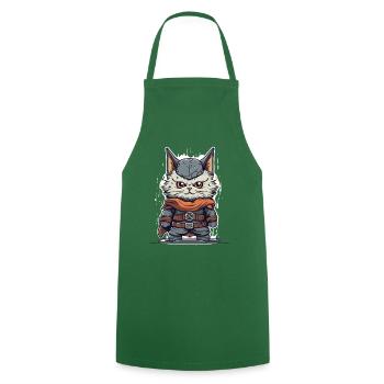 A cute Viking kitten - Cooking Apron - green - Front - AI Model Male 185 dark (185cm)