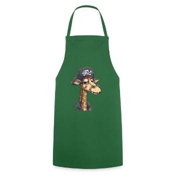 Great Fun: Smiling Pirate Giraffe - Cooking Apron - green - Front - AI Model Male 185 dark (185cm)