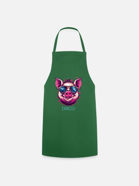 Disco Schwein - Kochschürze - Grün