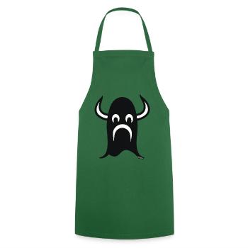 Viking Cartoon Face Helmet - Cooking Apron - green - Front - AI Model Male 185 dark (185cm)