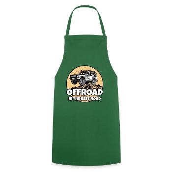 The best road is off-road, off-road - Cooking Apron - green - Front - AI Model Male 185 dark (185cm)