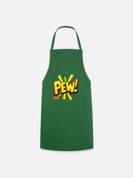 Cartoon Comic: Pew Pew - Kochschürze - Grün
