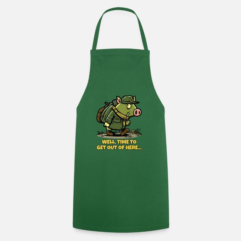 Il est temps de s’évader d’ici : Wandering Pig - Tablier de cuisine - vert foncé