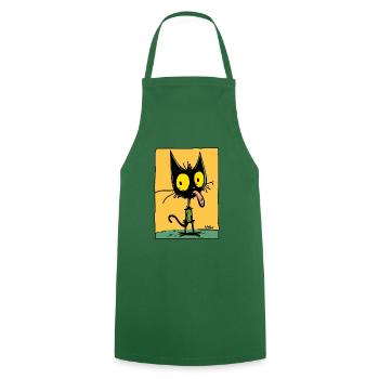 Der coolste freche Cartoon-Kater, lustige Katze - Kochschürze - Grün - Vorne - AI Model Male 185 dark (185cm)