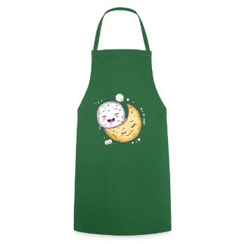 Sleepy Mozzarella Cheese on a Cheese Moon - Cooking Apron - green - Front - AI Model Male 185 dark (185cm)