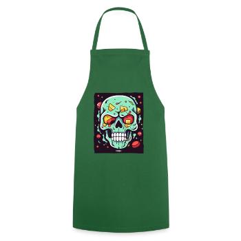 Another fantastic colorful skull - Cooking Apron - green - Front - AI Model Male 185 dark (185cm)