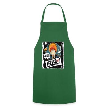 Ramen de dessin animé : Le gars dit « Miam ! » - Tablier de cuisine - vert foncé - Devant - AI Model Male 185 dark (185cm)