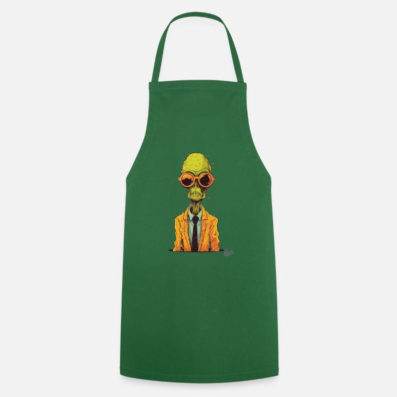 Le bourreau de travail zombie extraterrestre - Tablier de cuisine - vert foncé