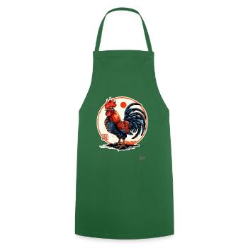 Strong, cool and proud rooster - Cooking Apron - green - Front - AI Model Male 185 dark (185cm)