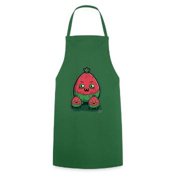 Famille fruitée : Le melon melon - Tablier de cuisine - vert foncé - Devant - AI Model Male 185 dark (185cm)