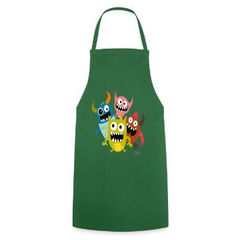 Un groupe d’amis monstres amusants - Tablier de cuisine - vert foncé - Devant - AI Model Male 185 dark (185cm)