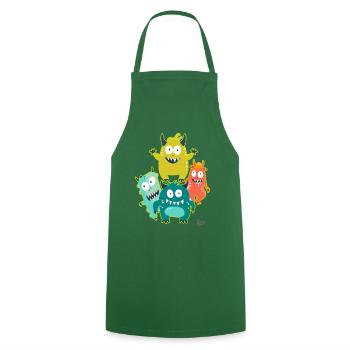 little funny monster friends - Cooking Apron - green - Front - AI Model Male 185 dark (185cm)