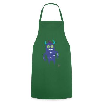 petit monstre bleu - Tablier de cuisine - vert foncé - Devant - AI Model Male 185 dark (185cm)