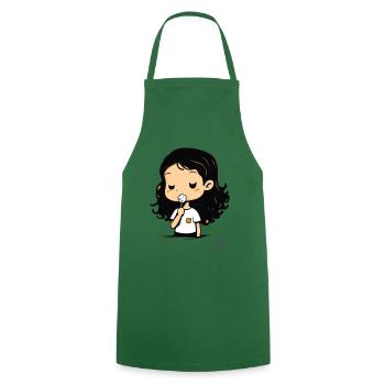 Cute cartoon girl with sweets - Cooking Apron - green - Front - AI Model Male 185 dark (185cm)