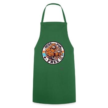 Bodybuilder Bear Little Bear Hugs Free - Cooking Apron - green - Front - AI Model Male 185 dark (185cm)