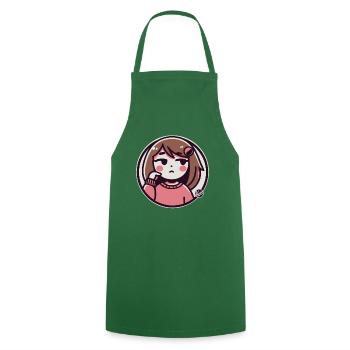 Fille de dessin animé qui s’ennuie - Tablier de cuisine - vert foncé - Devant - AI Model Male 185 dark (185cm)