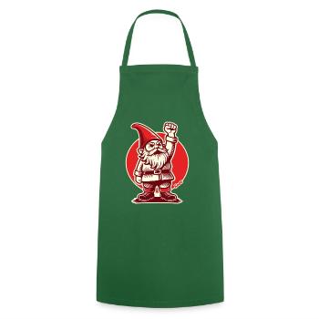 Garden Gnome with Fist of Freedom - Cooking Apron - green - Front - AI Model Male 185 dark (185cm)