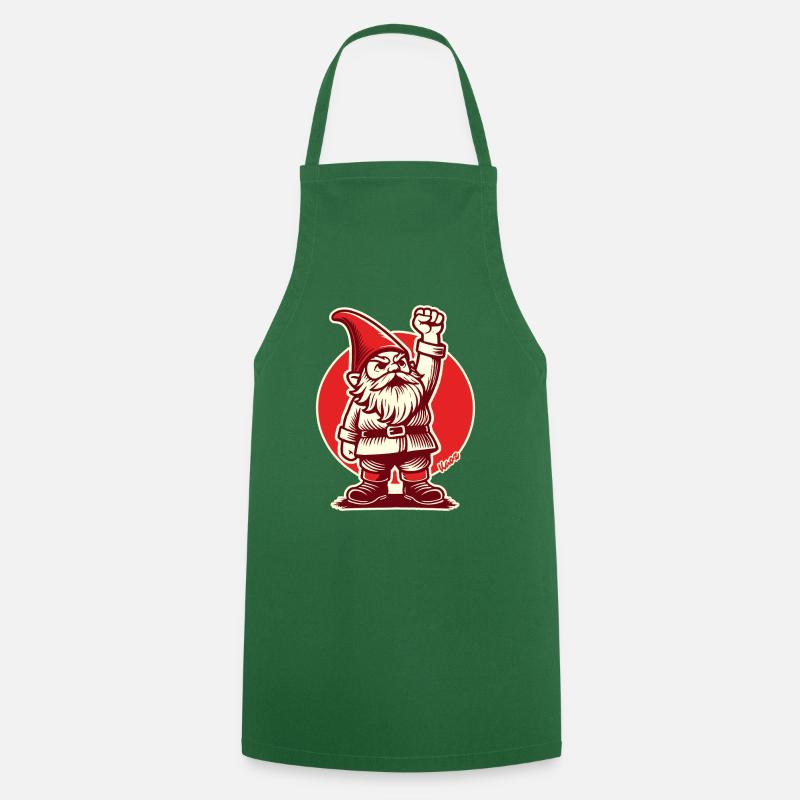 Nain de jardin avec poing de la liberté - Tablier de cuisine - vert foncé