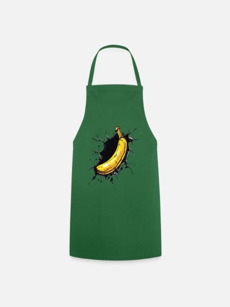Banane bricht durch Wand - Kochschürze - Grün