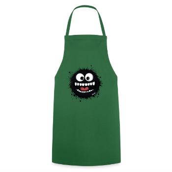 Drôle de monstre de laine avec de grandes dents - Tablier de cuisine - vert foncé - Devant - AI Model Male 185 dark (185cm)