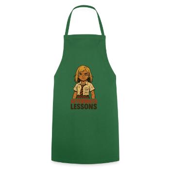 Strong School Girl Detention Comic - Cooking Apron - green - Front - AI Model Male 185 dark (185cm)