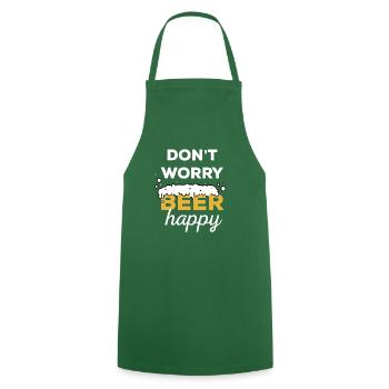 DON T WORRY BEER HAPPY - Cooking Apron - green - Front - AI Model Male 185 dark (185cm)